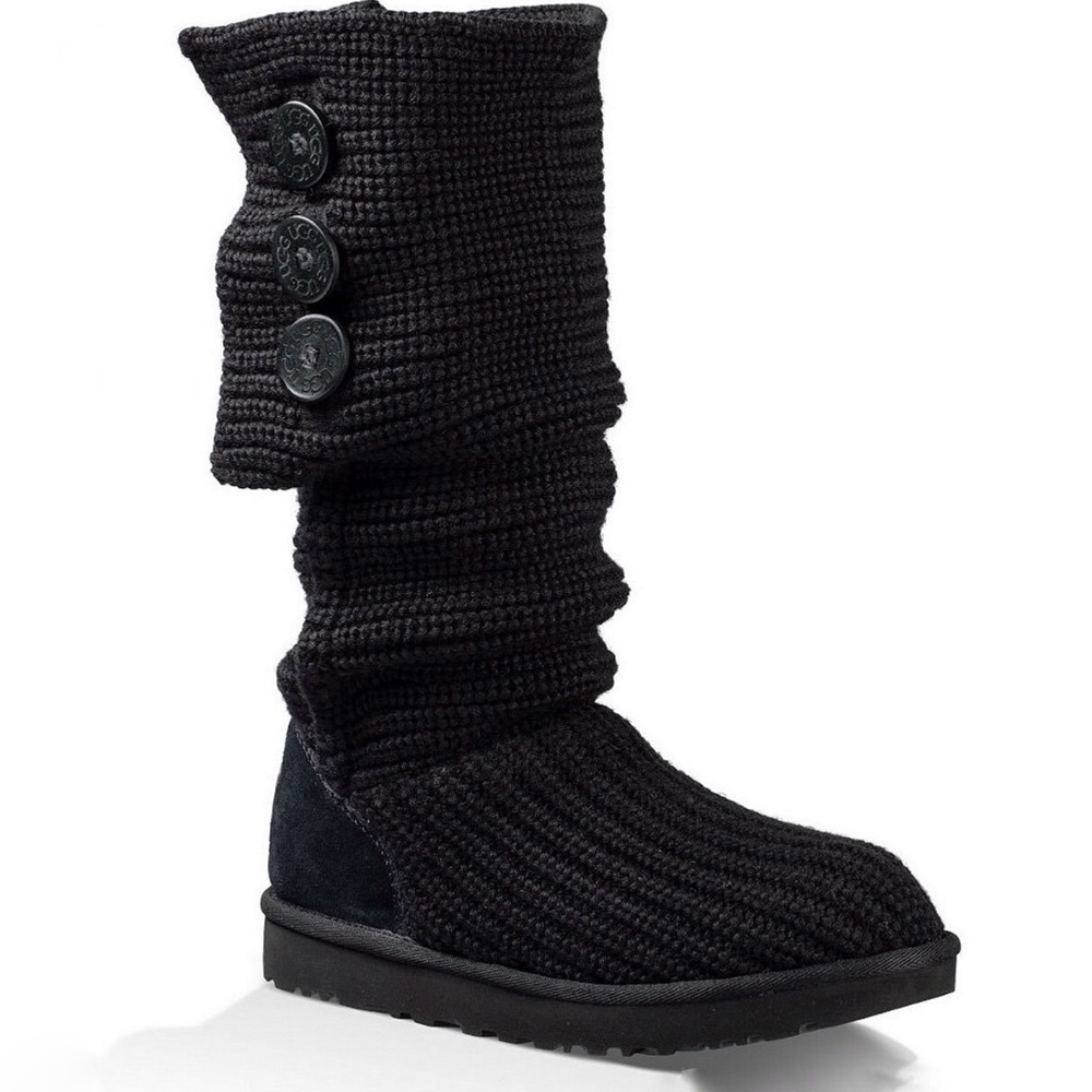 Black Knit Tall Uggs